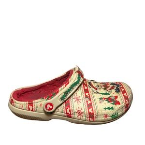 Crocs Adults Santa Mickey Mouse Fair Isle Holiday Clogs M 10 women’s 12